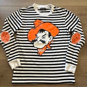 Gameday OSU‎ Cowboys Oklahoma State Pistol Pete Women S Black White Stripes Top